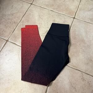 Redblack ombre leggings with
